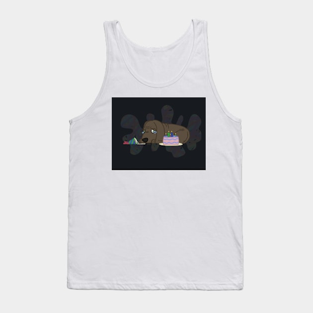 sad birthday 21st dog crying party trippy puppy Tank Top by karmadogg